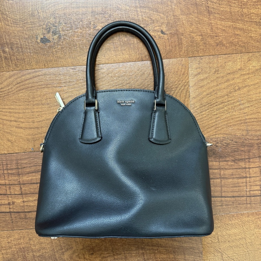 Kate Spade Satchel Women Medium Black Pebbled Leather Dome Crossbody Bag